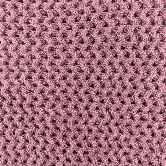 LOFT Camel Cotton Blend Loose Chunky Knit Mock Neck Sweater Tunic Wine Color M - Picture 7 of 13